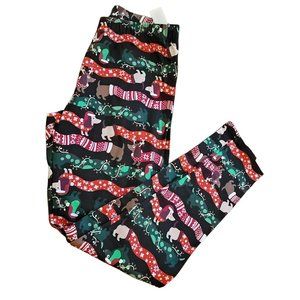 Holiday Dachshund Dog Leggings Christmas Reindeer Juniors Size Small 3-5 JJ3218